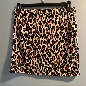 Boo Hoo Animal Print Mini Skirt